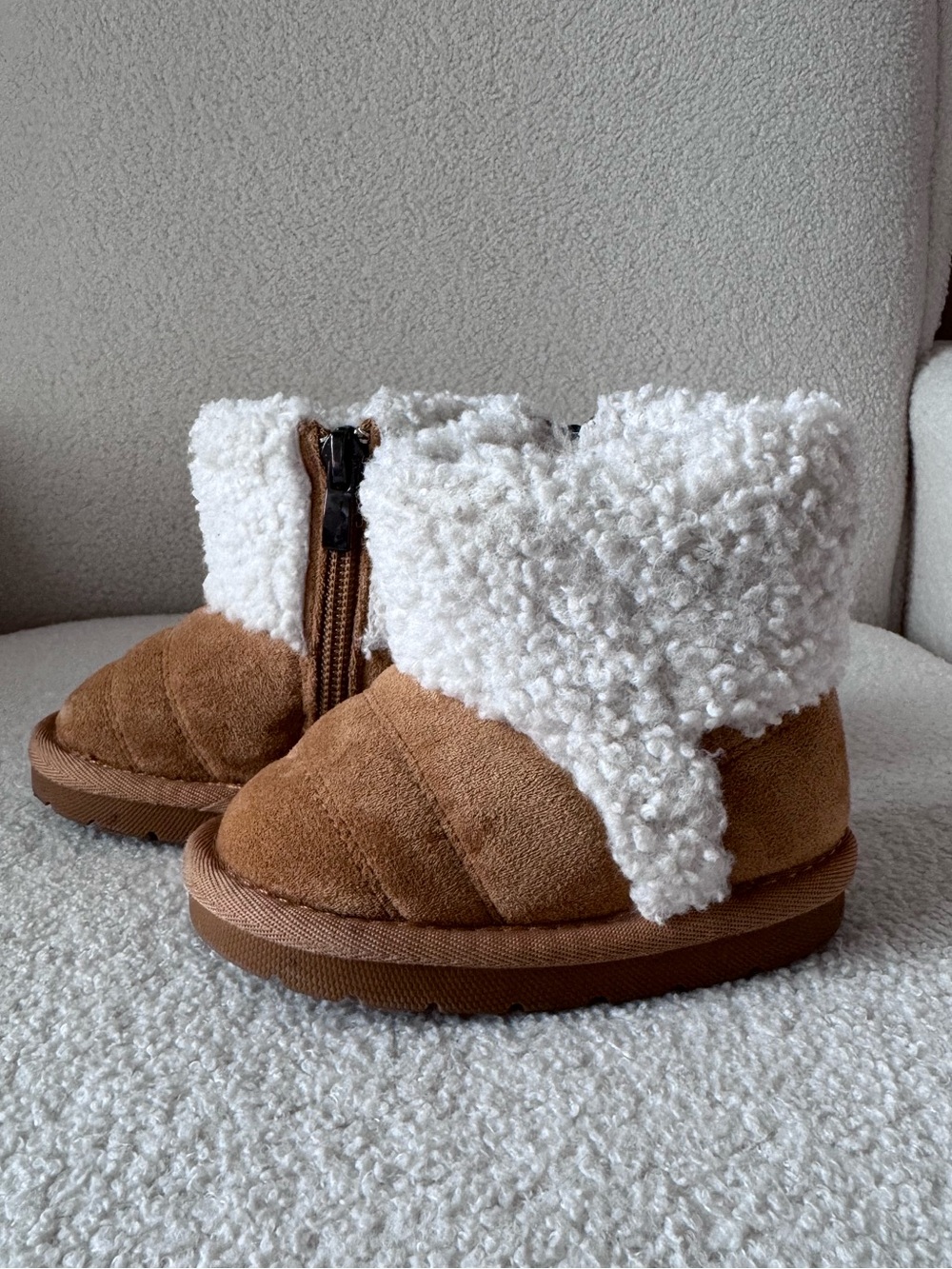 Kids Brown Faux-Shearling Boots